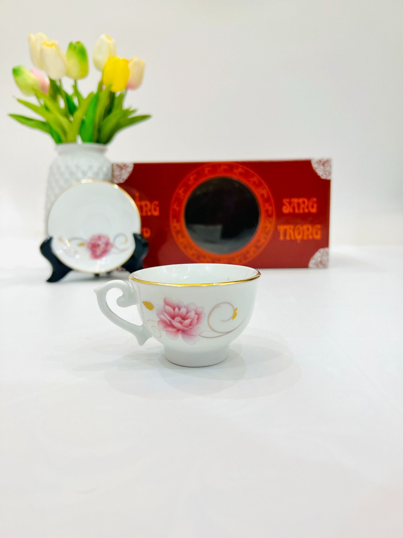  Bộ ấm chén Phú Quý vẽ hoa hồng dung tích 800ml 