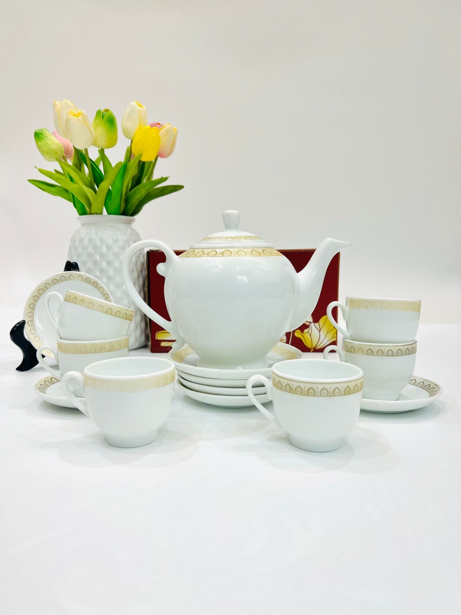  Bộ ấm chén 2 viền thông xanh viền trắng dung tích 650ml 