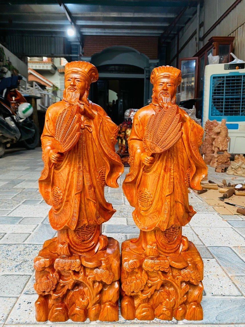  Tượng Khổng Minh từ Gỗ Hương cao 50cm 