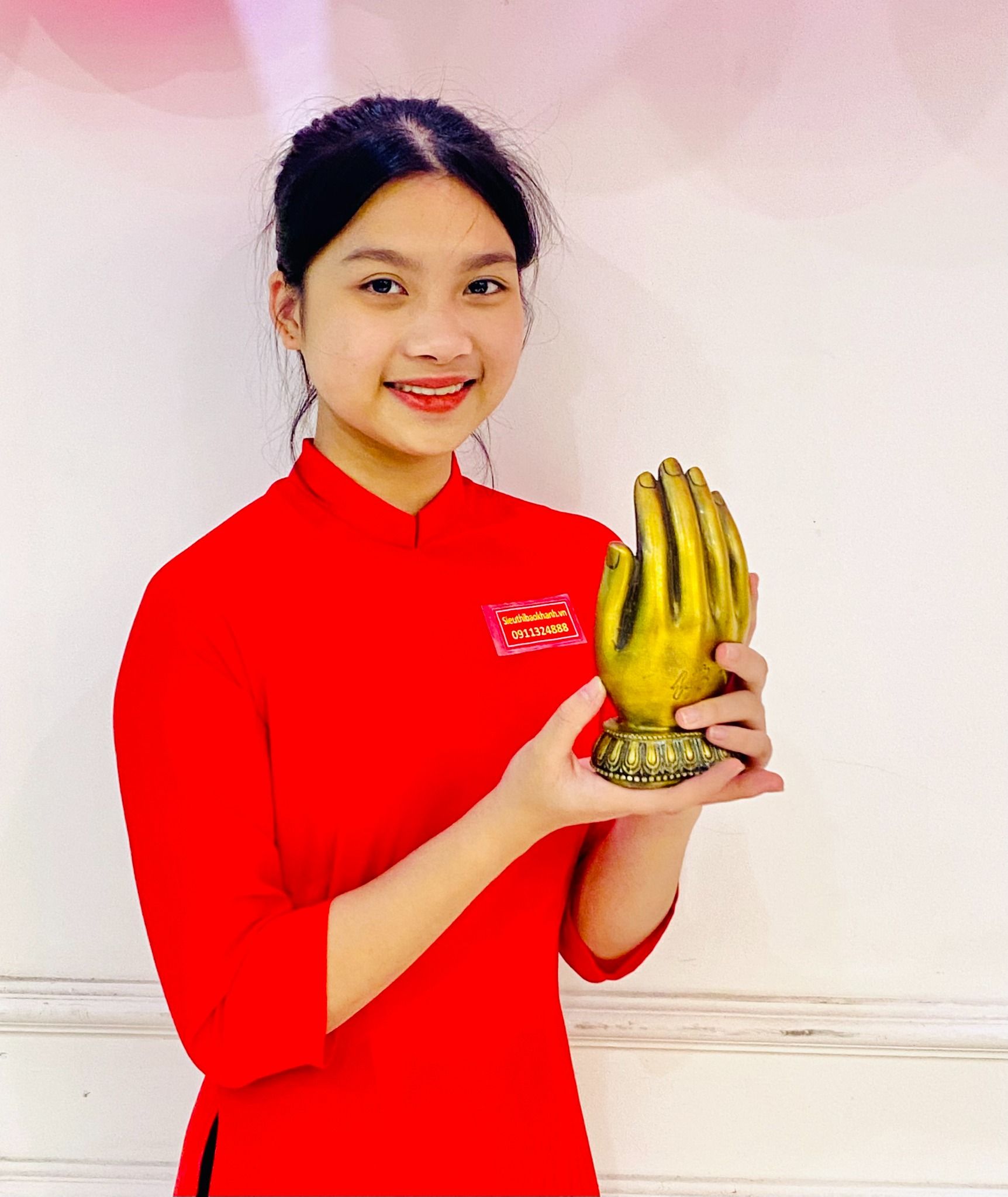  Tượng Bàn tay Phật bằng đồng nguyên chất Trưng bày nội thất 