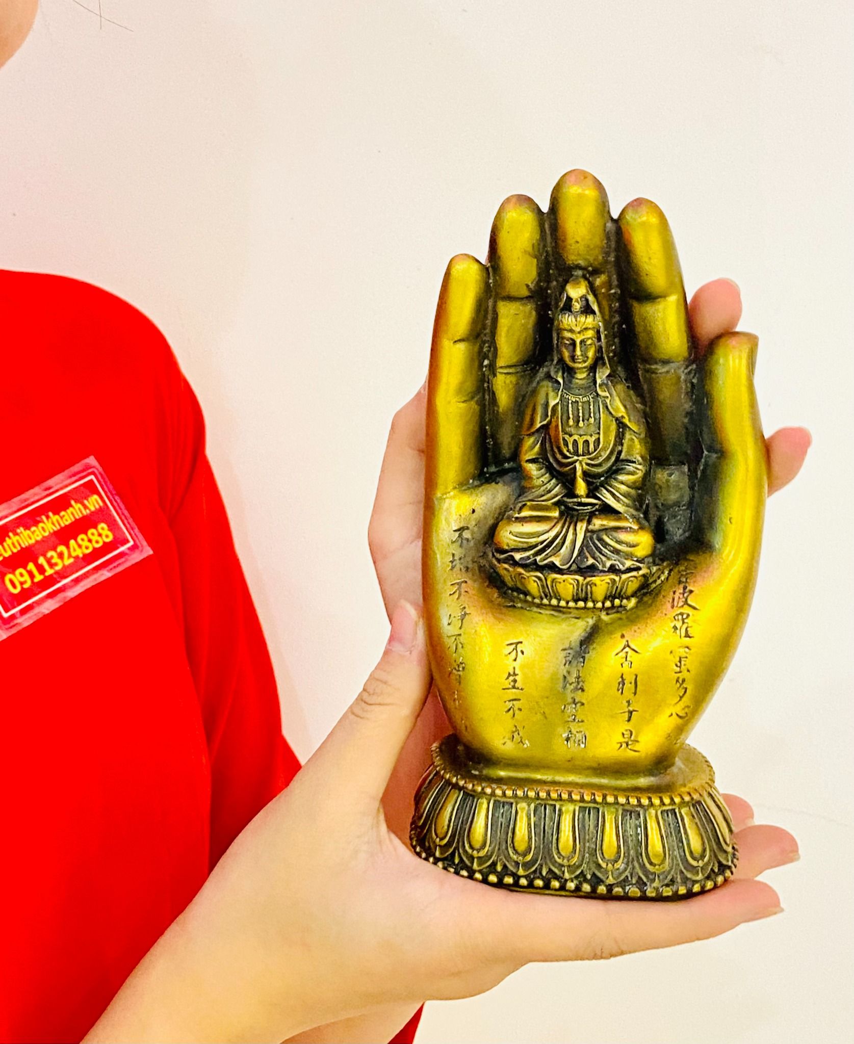  Tượng Bàn tay Phật bằng đồng nguyên chất Trưng bày nội thất 