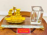  Ống đựng bút pha lê họa tiết thuận buồm xuôi gió-quà tặng,quà biếu,đồ trang trí-bảo khánh việt nam 