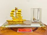  Ống đựng bút pha lê họa tiết thuận buồm xuôi gió-quà tặng,quà biếu,đồ trang trí-bảo khánh việt nam 