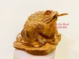  Tượng cóc bằng gỗ Thiềm thừ ngậm vàng 