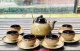  Bộ ấm chén men nâu hỏa biến Bát tràng 