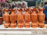  Lộc bình trạm tứ quý gỗ hương 