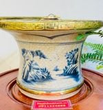  Điêu bát dáng cao men rạn bọc đồng - hàng bát tràng cao cấp 