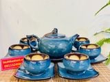  Bộ ấm chén xanh Hỏa biến lòng hoa Bát Tràng 