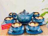  Bộ ấm chén xanh Hỏa biến lòng hoa Bát Tràng 