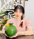  Bình hút tài lộc Thuận Buồm xuôi gió dát vàng cao 20cm 