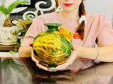  Bình hút tài lộc Thuận Buồm xuôi gió dát vàng cao 20cm 