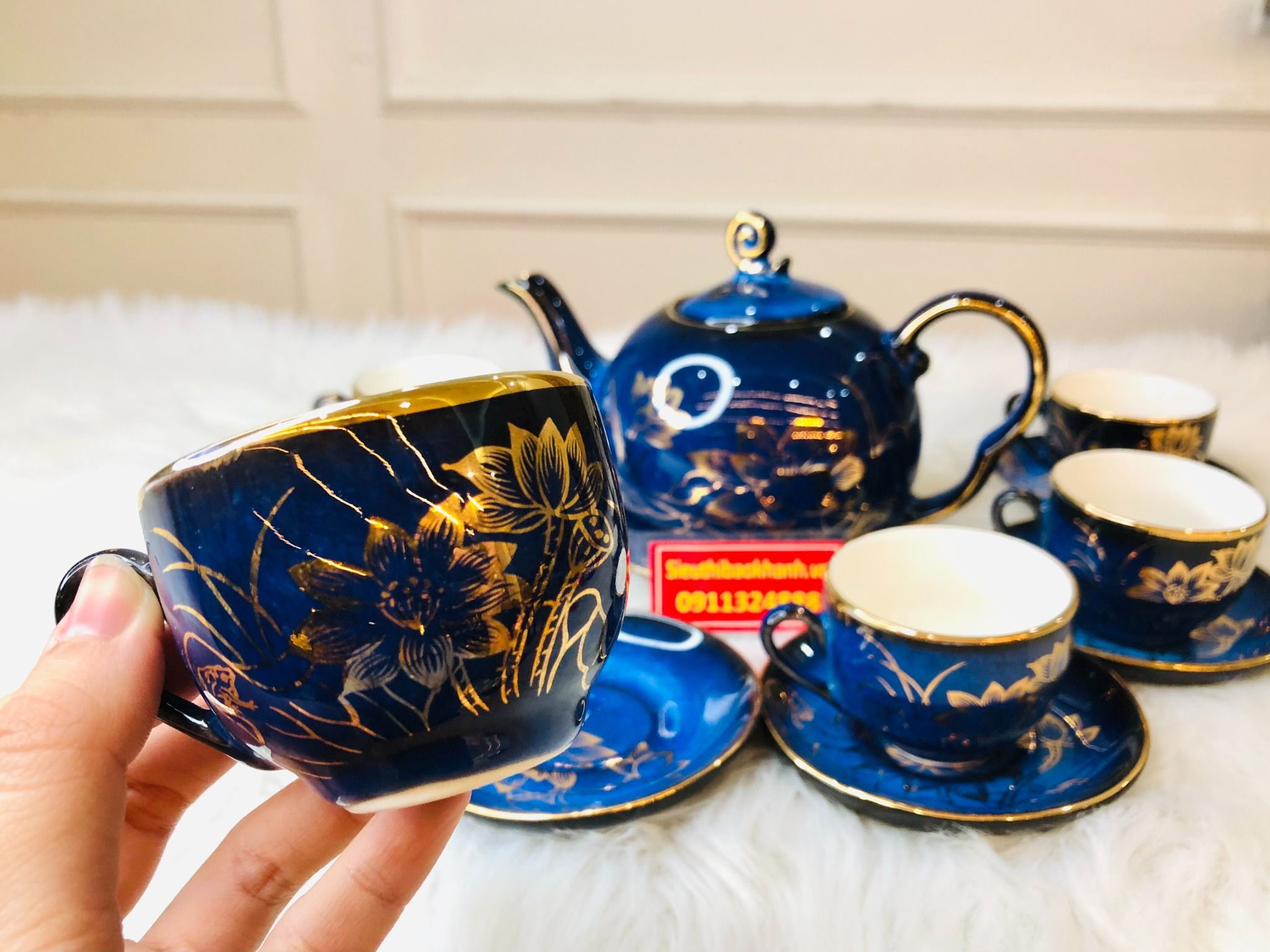  Bộ ấm chén,ấm trà Đẹp chính hãng Bát Tràng-Gốm sứ Bảo Khánh 