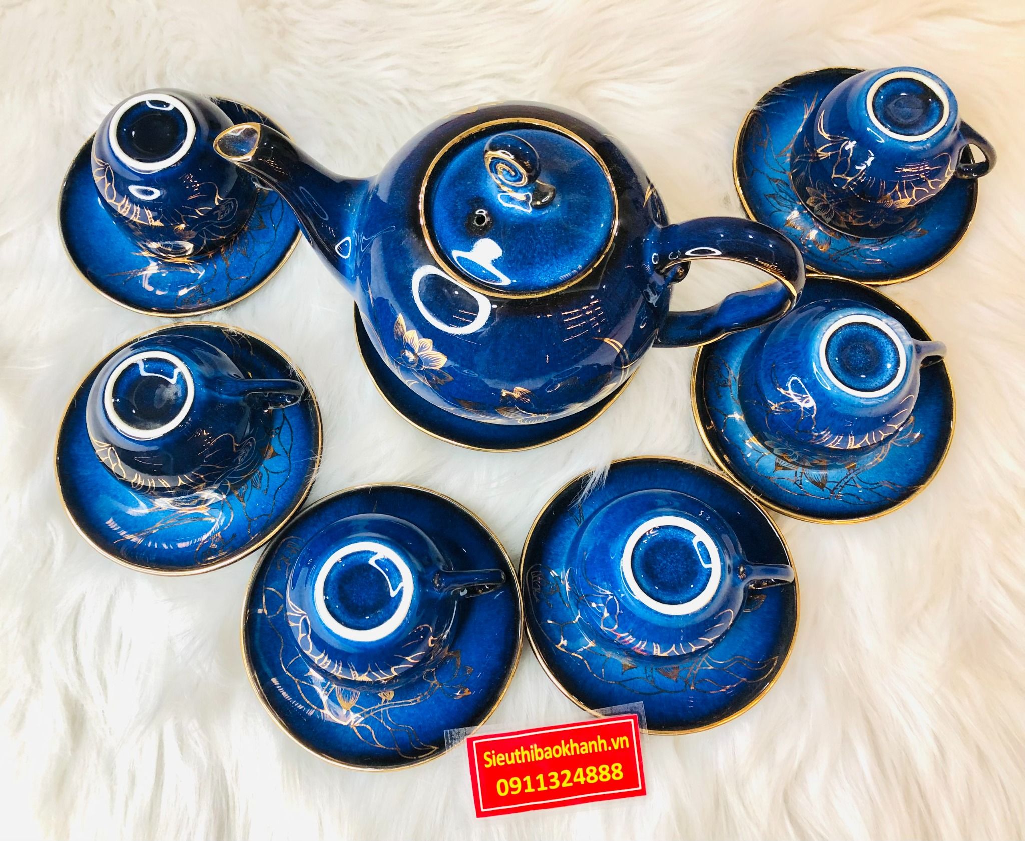  Bộ ấm chén,ấm trà Đẹp chính hãng Bát Tràng-Gốm sứ Bảo Khánh 