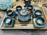  Bộ ấm chén hỏa biến có quai đồng dáng tròn sang trọng 
