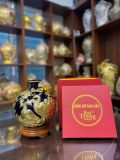  Bình Hút Tài Lộc - Họa Tiết Công Đào Đắp Nổi Dát Vàng 