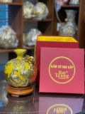  Bình Hút Tài Lộc - Họa Tiết Công Đào Đắp Nổi Dát Vàng 
