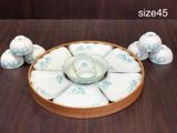  BỘ CHÉN ĐĨA GỐM SỨ HỌA TIẾT HOA XANH 