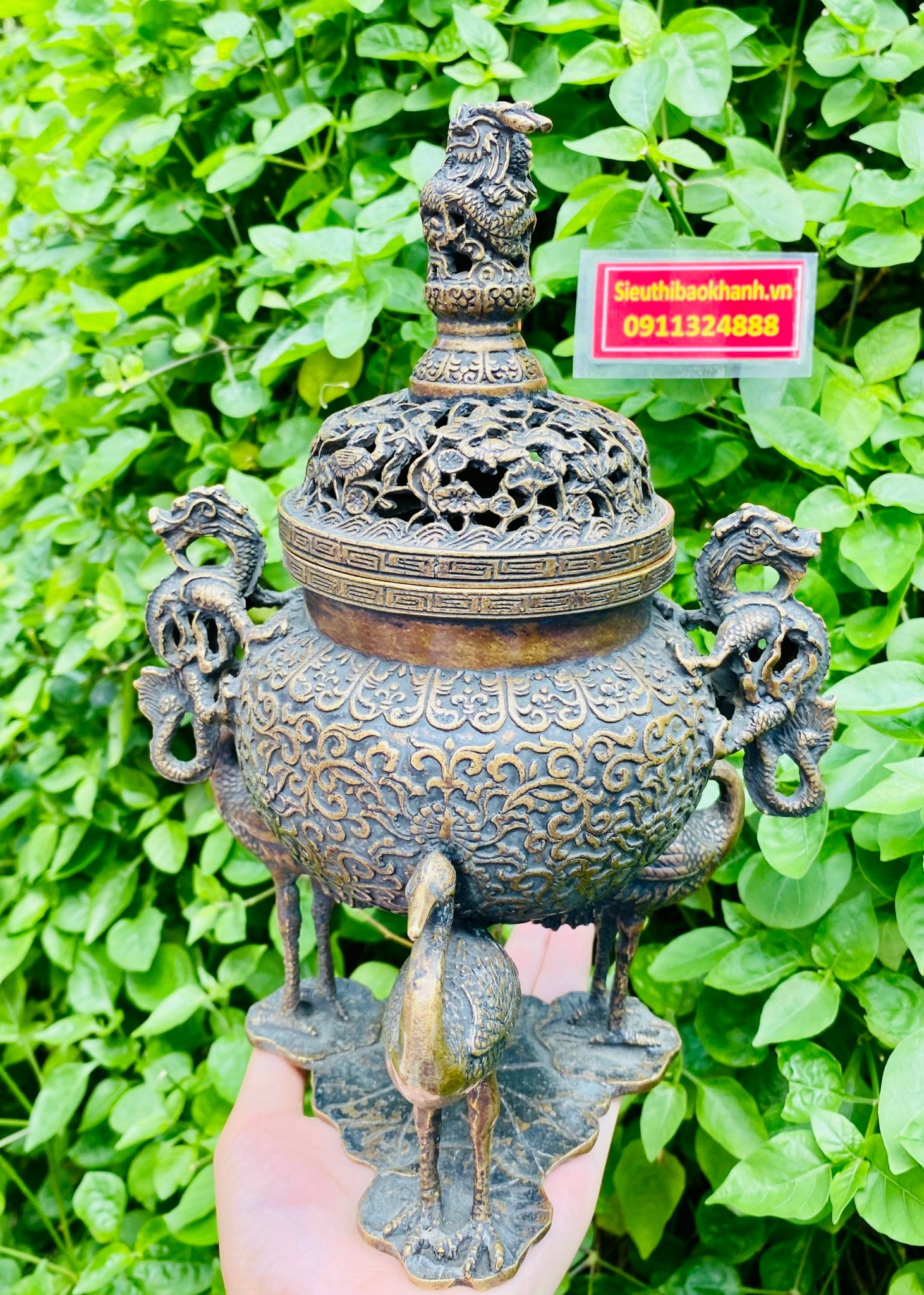  Lư hương đồng 30cm 