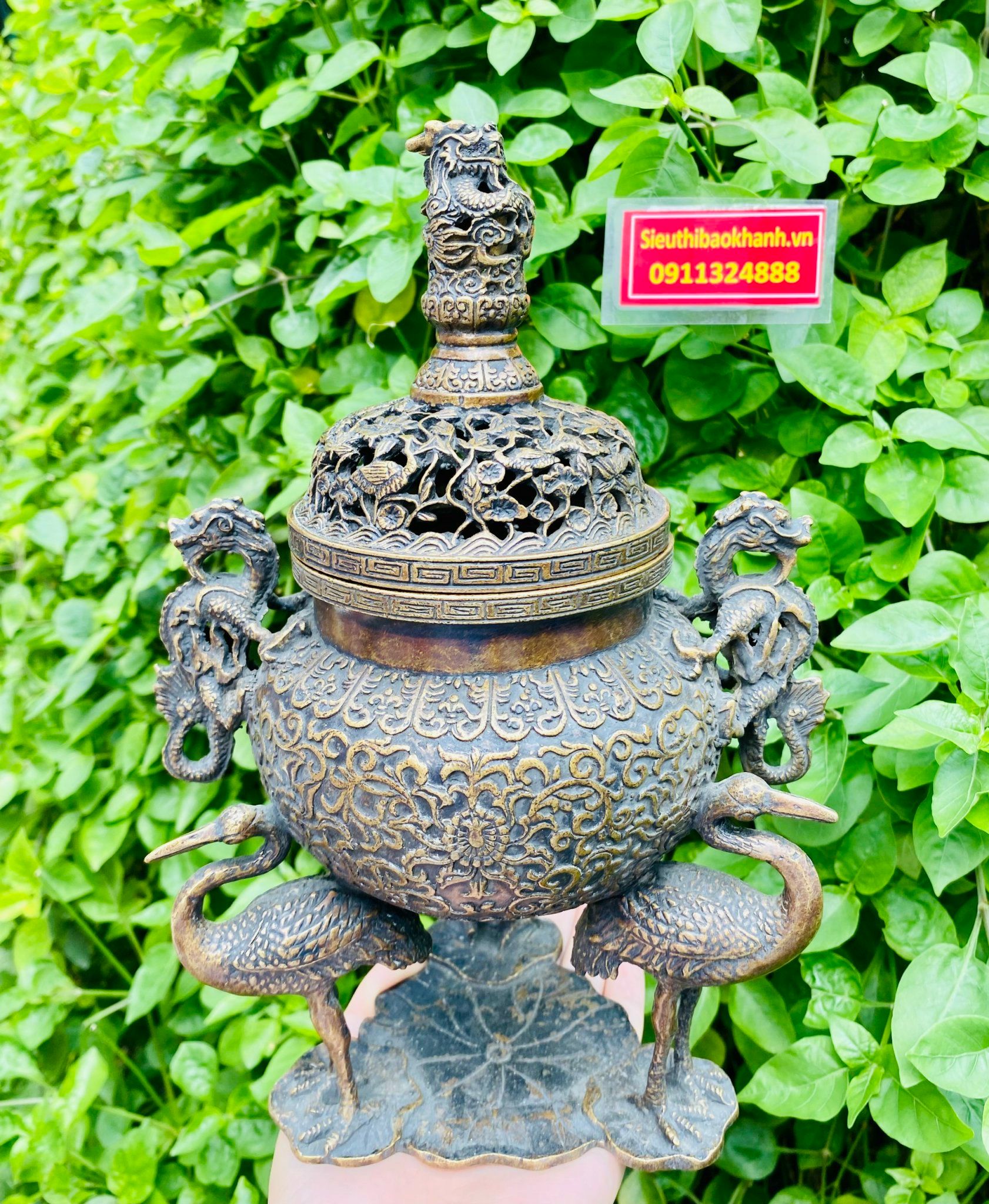  Lư hương đồng 30cm 