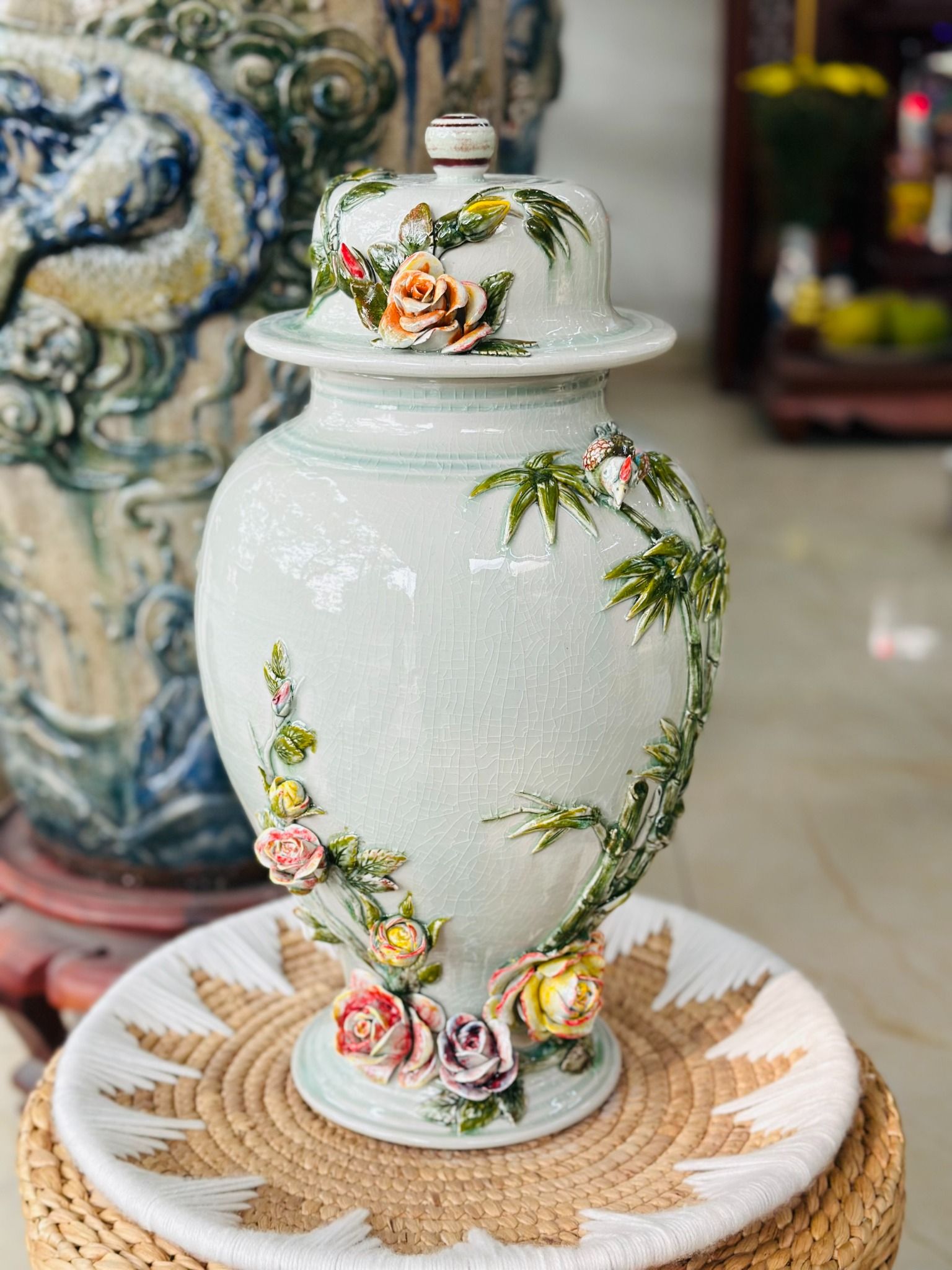  Choé vuốt tay thủ công hoạ tiết Trúc 