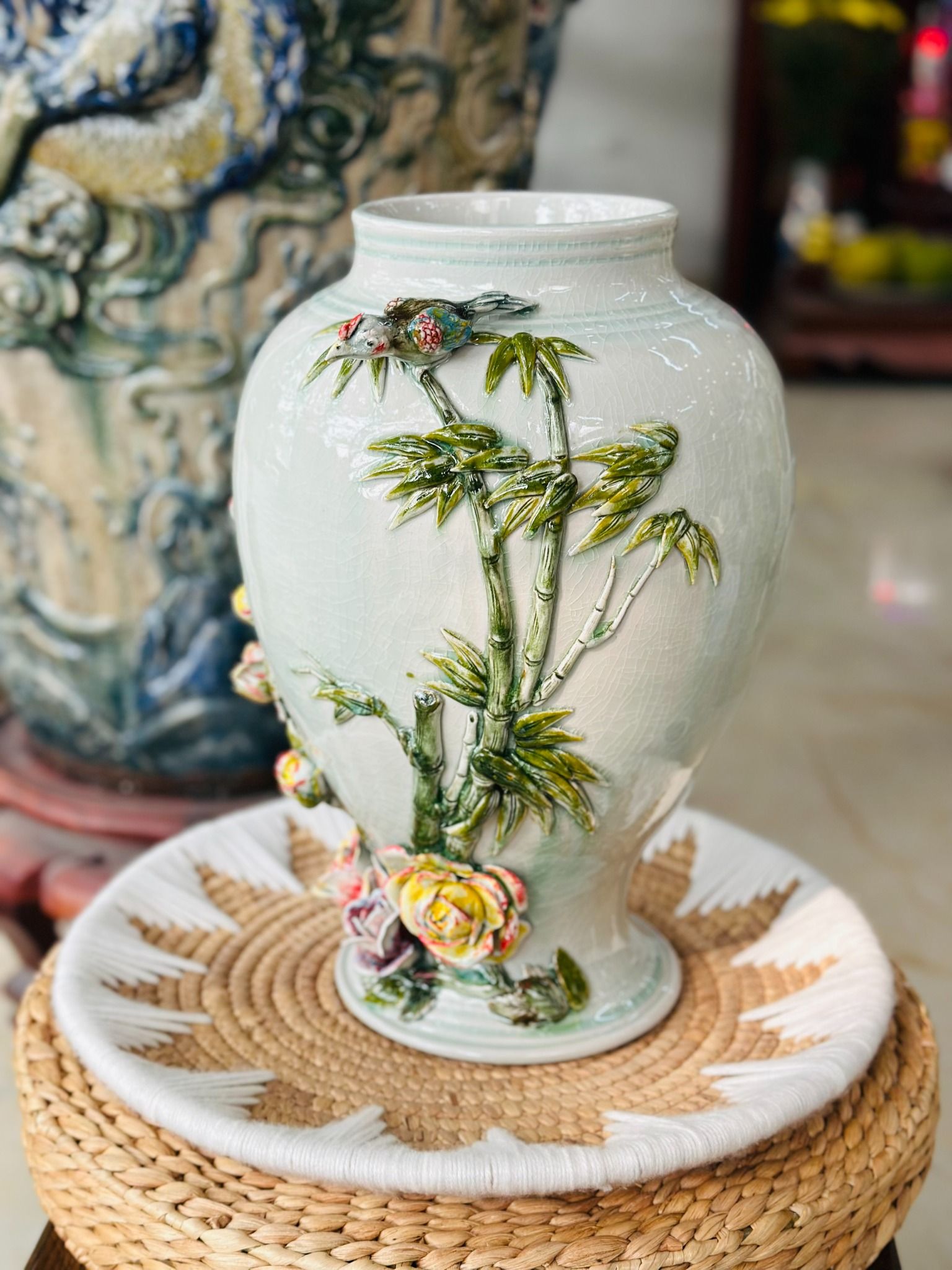  Choé vuốt tay thủ công hoạ tiết Trúc 