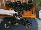  BỘ ẤM TRÀ SEN VÀNG (full phụ kiện) 