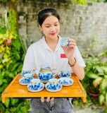  Bộ ấm chén Trúc lâm thất hiền bọc đồng BKCEVN-8028 