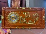  TRANH ĐỒNG HỒ PHONG THUỶ LỘC TÀI GỖ HƯƠNG ĐỎ 