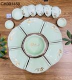  SET BÁT ĐĨA 7 MÓN HOẠ TIẾT HOA ĐƠN GIẢN 