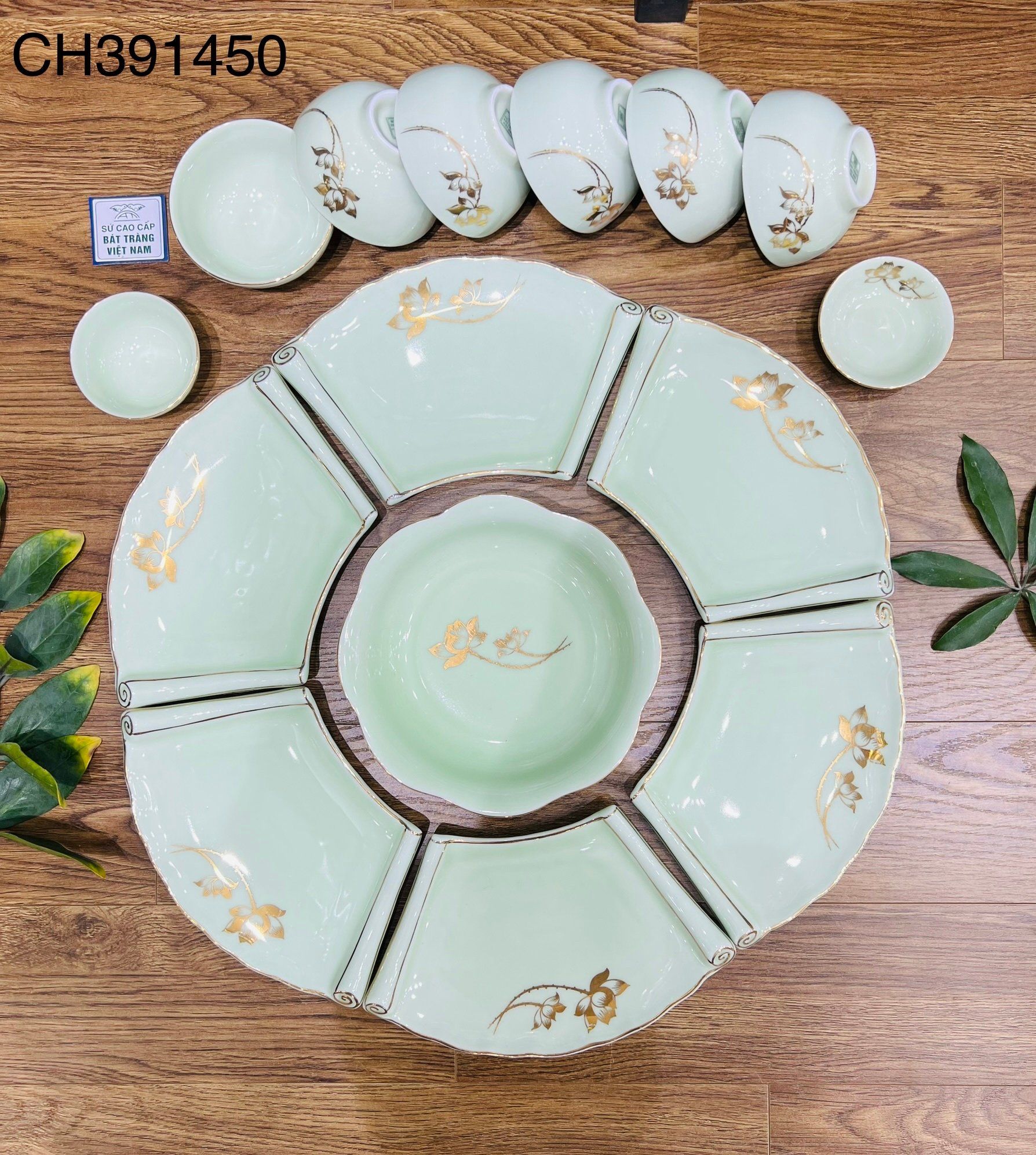  SET BÁT ĐĨA 7 MÓN HOẠ TIẾT HOA ĐƠN GIẢN 