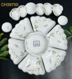  SET BÁT ĐĨA 7 MÓN HOẠ TIẾT HOA ĐƠN GIẢN 