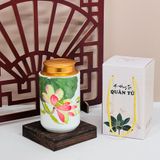  HỘP ĐỰNG TRÀ MEN TRẮNG HOẠ TIẾT DÁNG DÀI 