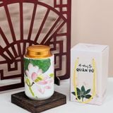  HỘP ĐỰNG TRÀ MEN TRẮNG HOẠ TIẾT DÁNG DÀI 