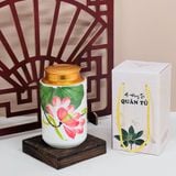  HỘP ĐỰNG TRÀ MEN TRẮNG HOẠ TIẾT DÁNG DÀI 