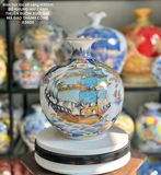  BÌNH HÚT LỘC VẼ VÀNG 2 CẢNH MÃ ĐÁO THÀNH CÔNG VÀ THUẬN BUỒM XUÔI GIÓ men hoa 