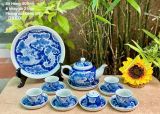  BỘ ẤM CHÉN MEN LAM RONG CỔ LÃ VỌNG 