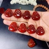  MẶT DÂY CHUYỀN PHẬT DI LẶC ĐÁ MÃ NÃO MÀU ĐỎ 