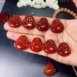 MẶT DÂY CHUYỀN PHẬT DI LẶC ĐÁ MÃ NÃO MÀU ĐỎ 