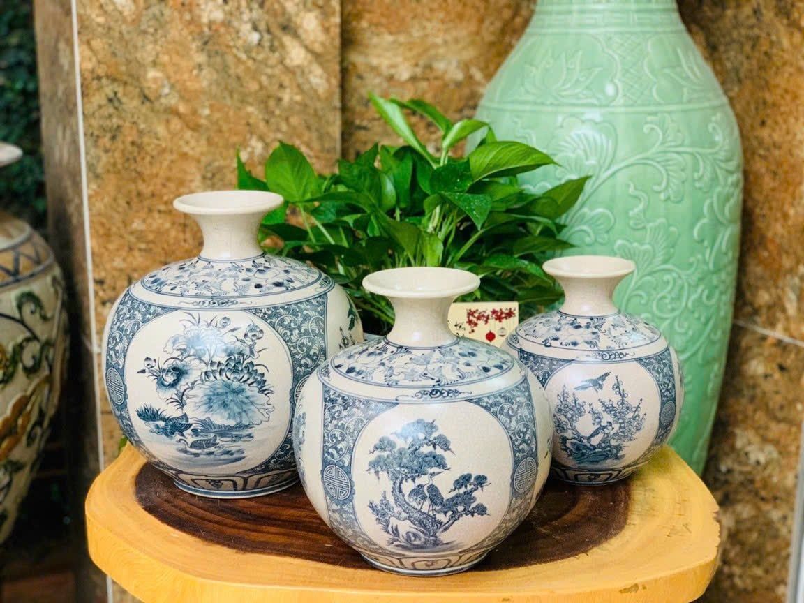  BÌNH HÚT LỘC PHONG THUỶ CAO 24CM HOẠ TIẾT TỨ CẢNH 