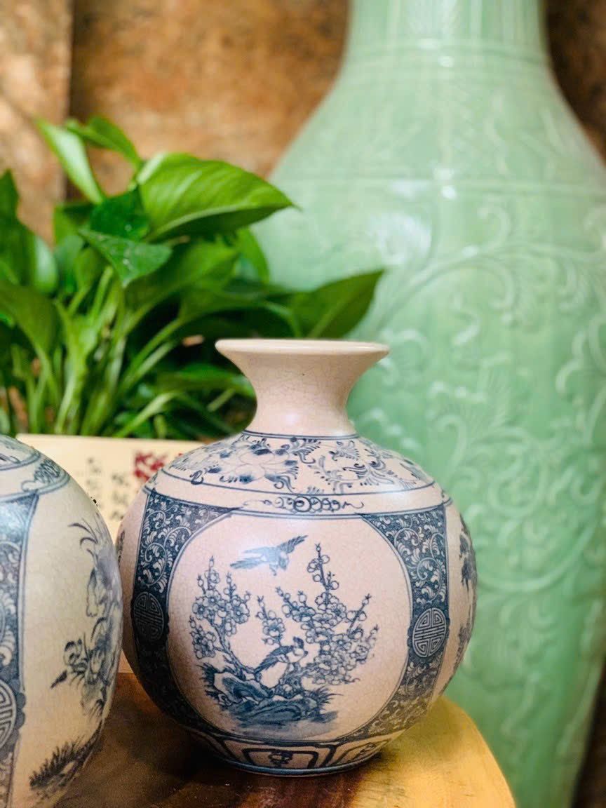  BÌNH HÚT LỘC PHONG THUỶ CAO 24CM HOẠ TIẾT TỨ CẢNH 