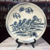  ĐĨA CẢNH PHONG THUỶ MEN TRÀM HOẠ TIẾT PHI 35CM 