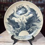  ĐĨA CẢNH PHONG THUỶ MEN TRÀM HOẠ TIẾT PHI 35CM 