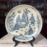  ĐĨA CẢNH PHONG THUỶ MEN TRÀM HOẠ TIẾT PHI 35CM 
