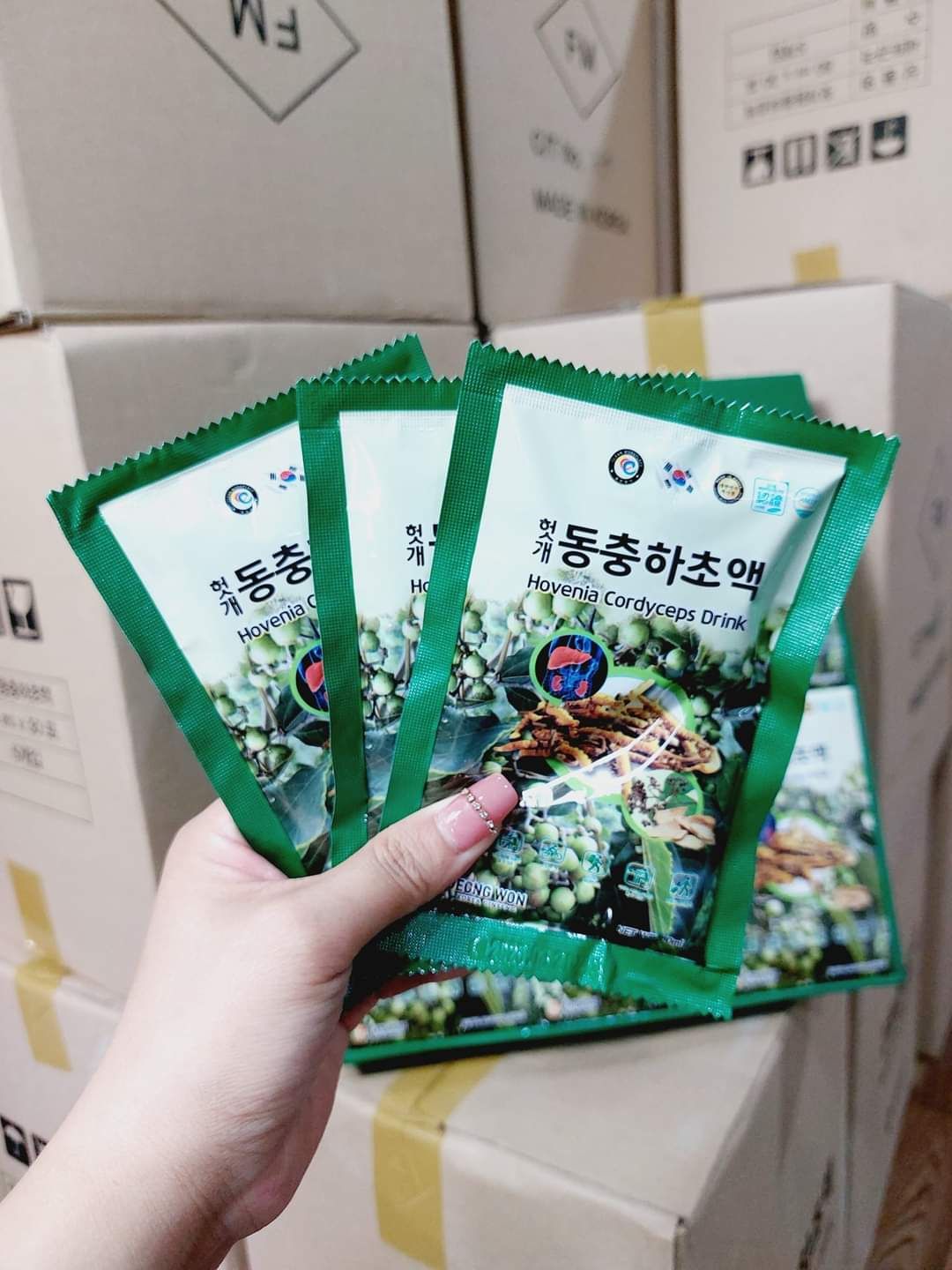  [HÀNG CHÍNH HÃNG HÀN QUỐC] Nước bổ mát gan, giải rượu Hovienia Cordyceps Drink 