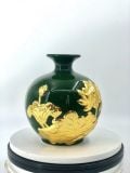  BÌNH HÚT LỘC DÁT VÀNG SEN PHI 16  MEN RẠN 