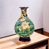  BÌNH GỐM NGHỆ THUẬT VẼ HOA SEN HỒNG CAO CẤP CAO 57CM 