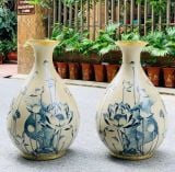  BÌNH TỲ BÀ VẼ SEN BỌC ĐỒNG 65CM 