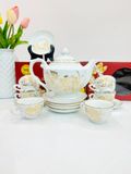  BỘ ẤM CHÉN HOẠ TIẾT VẼ VÀNG 650ML (NHIỀU MẪU) 