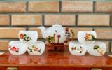  BỘ ẤM TRÀ BẠCH NGỌC ONYX CHẠM HOA TINH TẾ 
