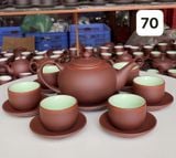 BỘ ẤM CHÉN SA TỬ BÁT TRÀNG DÁNG CHUÔNG 